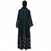 Premium Front open abaya with full Zari embroidery work- Green